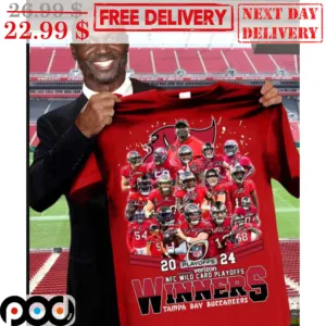 Tampa Bay Buccaneers 2024 Playoffs NFC Wild Card Winners Signature Team Shirt
