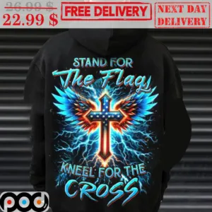 Wings Stand For The Flag Kneel For The Cross Lightning Shirt