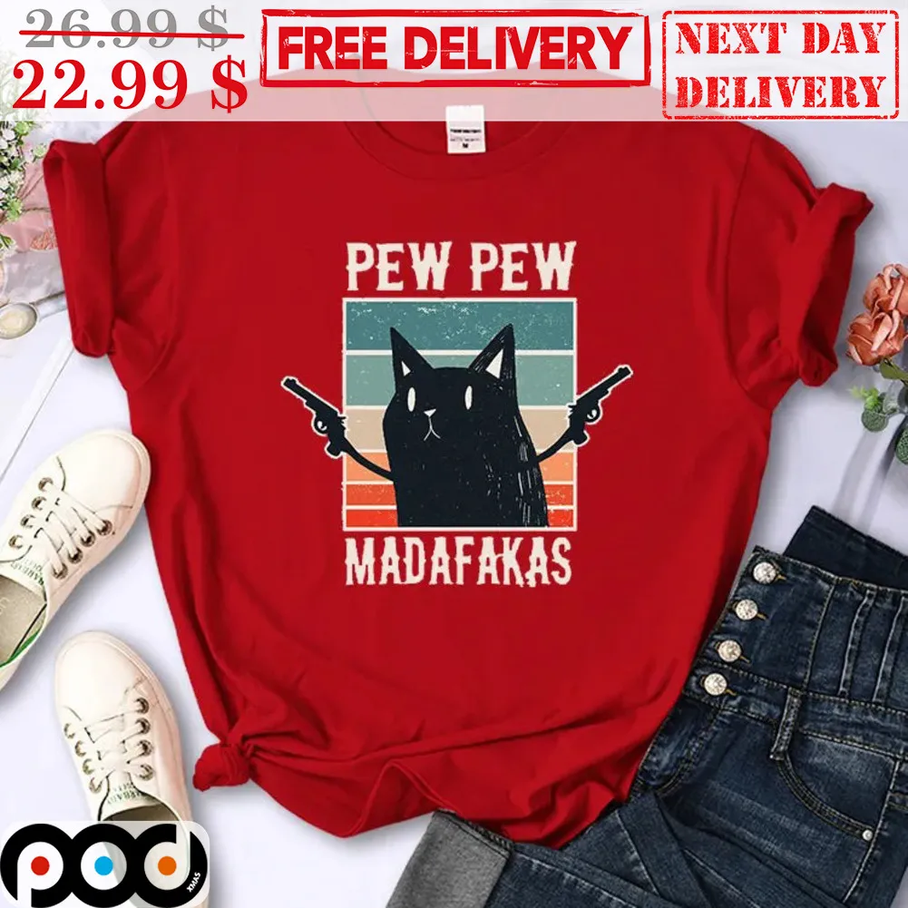 Cat Gun Pew Pew Madafakas Vintage Shirt