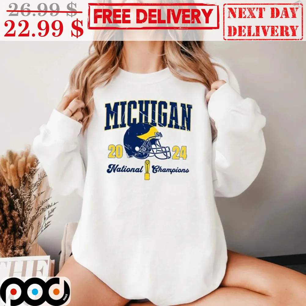Michigan Wolverines Football 2024 National Champions Helmet NFL Shirt