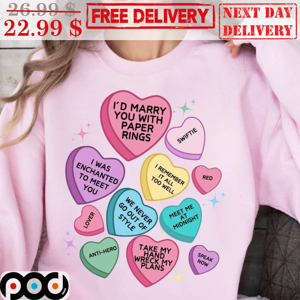 Valentine's Day Heart I'd Marry You With Paper Rings Shirt