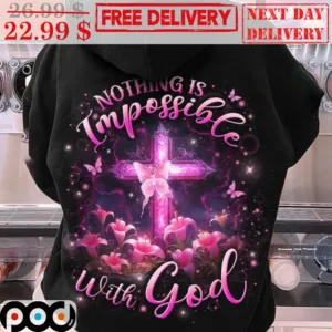 Cross Floral Nothing Is Impossible With God Shirt