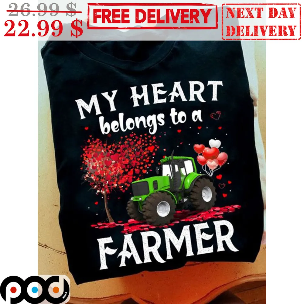 Truck My Heart Belongs To A Farmer Valentine's Day Shirt