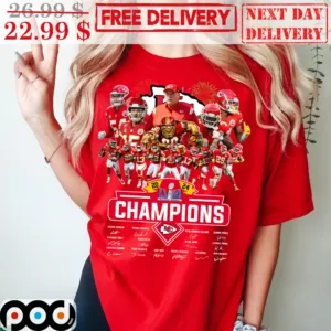 Kansas City Chiefs Champions 2024 Signature Team Super Bowl 2024 NFL Shirt
