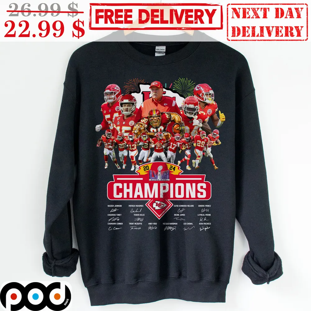 Kansas City Chiefs Champions 2024 Signature Team Super Bowl 2024 NFL Vintage Shirt