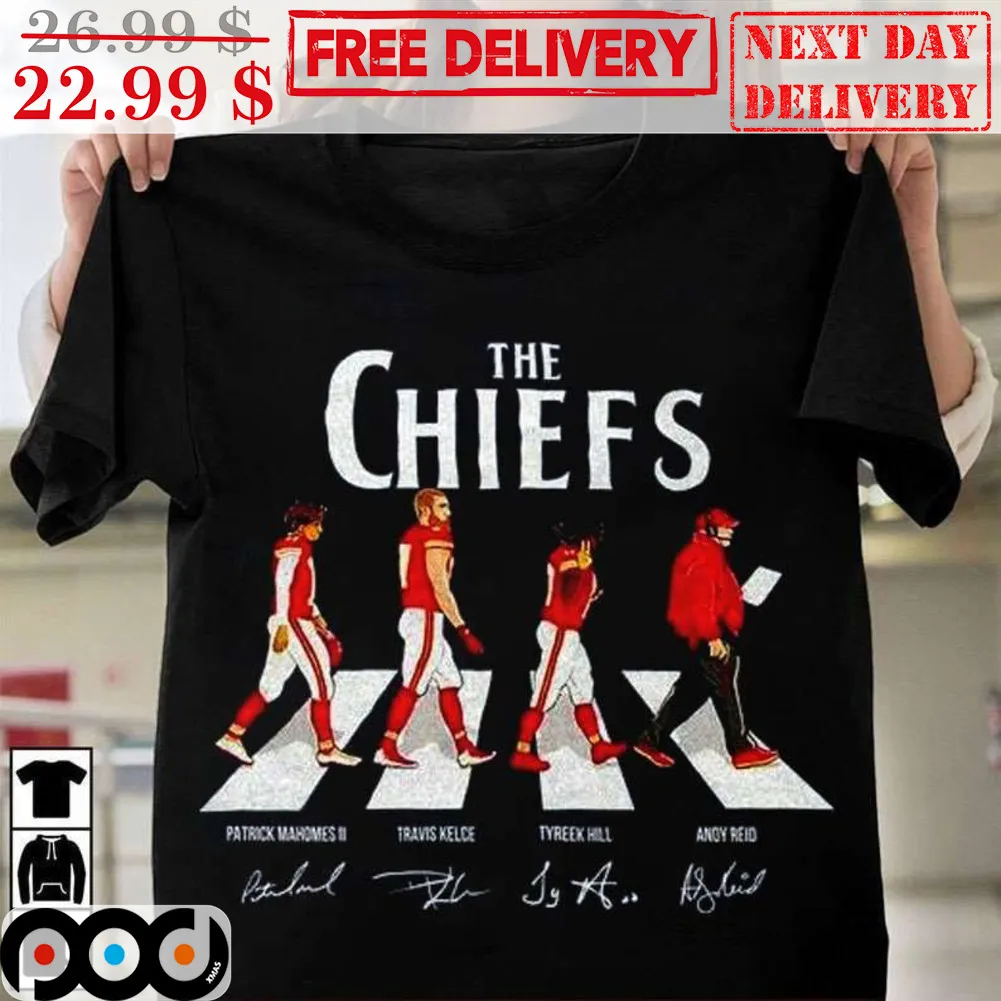The Chiefs Cross Walk Patrick Mahomes Travis Kelce Tyreek Hill Andy Reid Signature Shirt