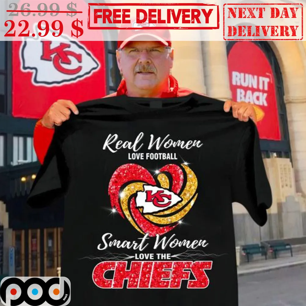 Diamond Heart Real Women Love Football Smart Women Love The Kansas City Chiefs NFL Super Bowl 2024 Shirt