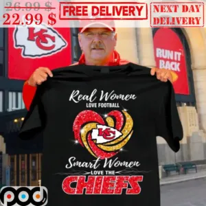 Diamond Heart Real Women Love Football Smart Women Love The Kansas City Chiefs NFL Super Bowl 2024 Shirt