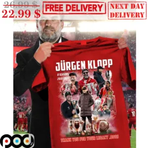 Jurgen Klopp 8 Seasons 2015 2024 Thank You For Your Legacy Boss Shirt