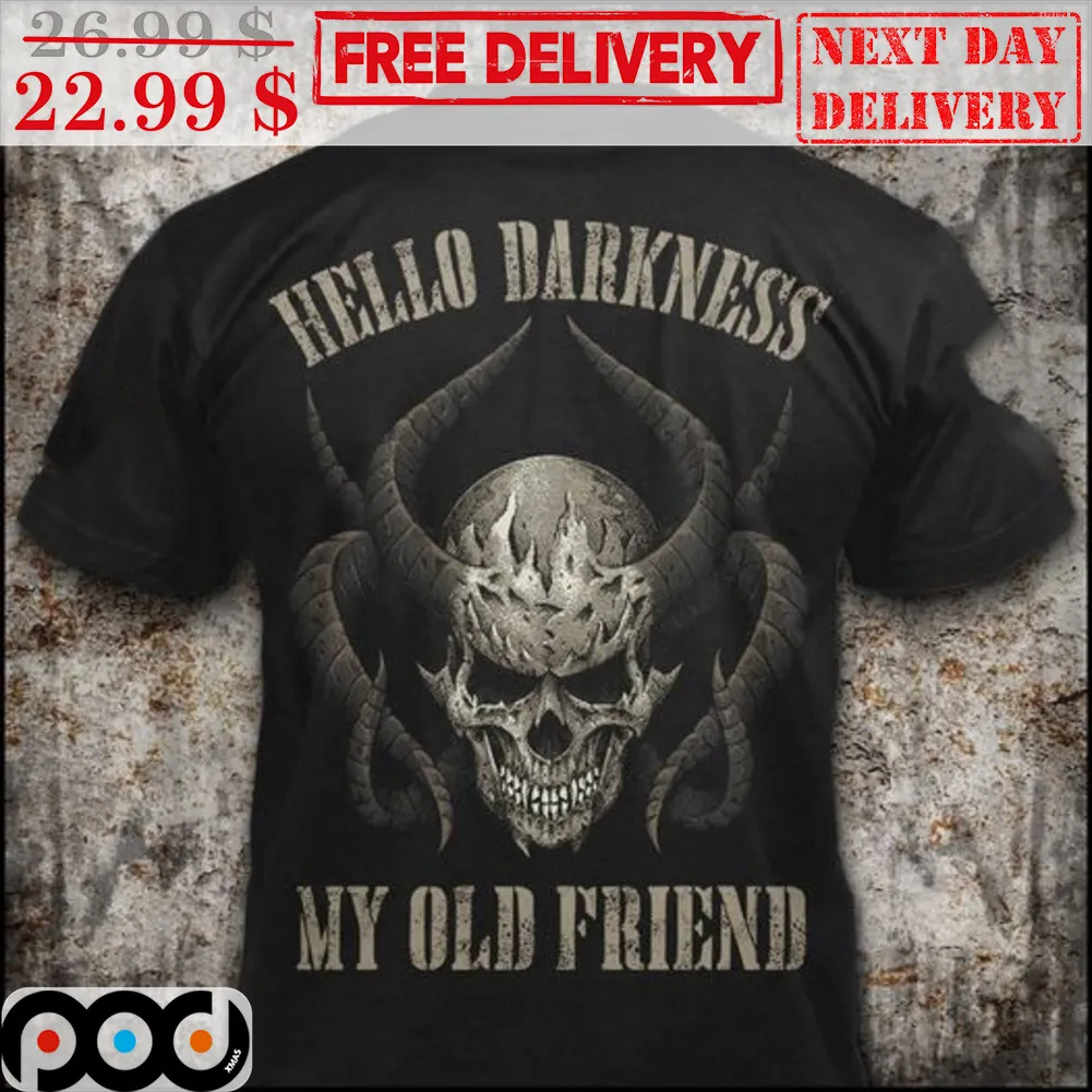 Skull Hello Darkness My Old Friend Vintage Shirt