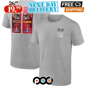 Kansas City Chiefs vs San Francisco 49ers Super Bowl LVIII Matchup Ticket Shirt