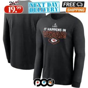 Kansas City ChiefsIt Happens In Las Vegas Super Bowl LVIII 2024 Shirt