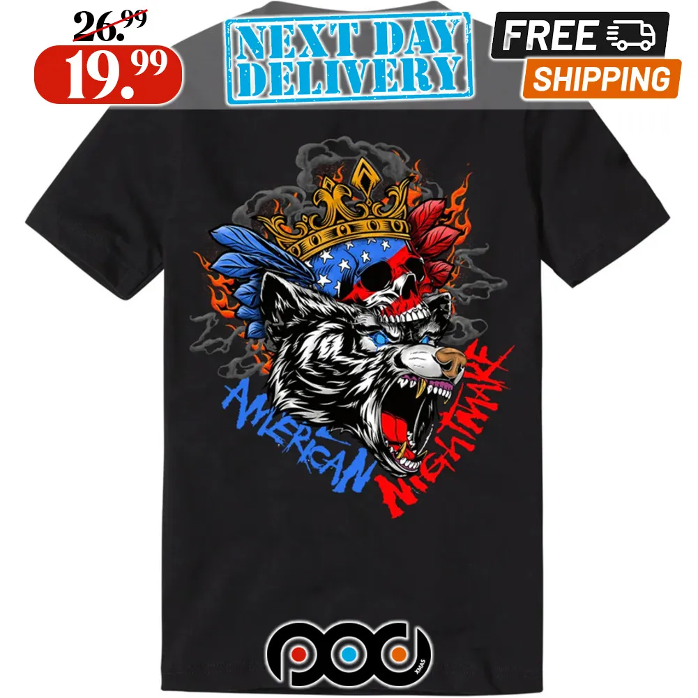 Kennythoughts American Nightmare King Wolf American Flag Shirt