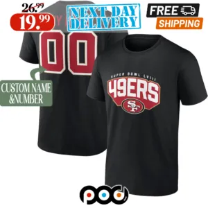 Personalized San Francisco 49ers Super Bowl LVIII Name & Number Shirt