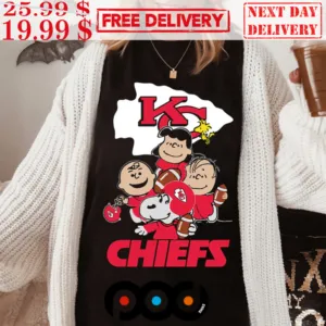 Kansas City Football Chiefs Snoopy With Friends Shirt