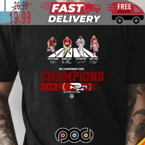 Congratulations San Francisco 49ers Is Champions Of NFC Championship Game Season 2023-2024 At Jan 28 Levi’s Stadium Abbey Road Team Member Signatures Shirt
