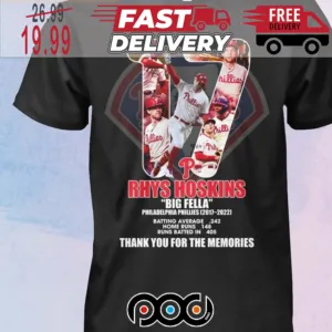 Rhys Hoskins Big Fella Phillies 2017 2022 Thank You For The Memories Shirt