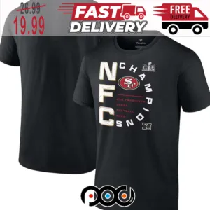 San Francisco 49ers Fanatics Branded Black 2023 NFC Champions Shirt