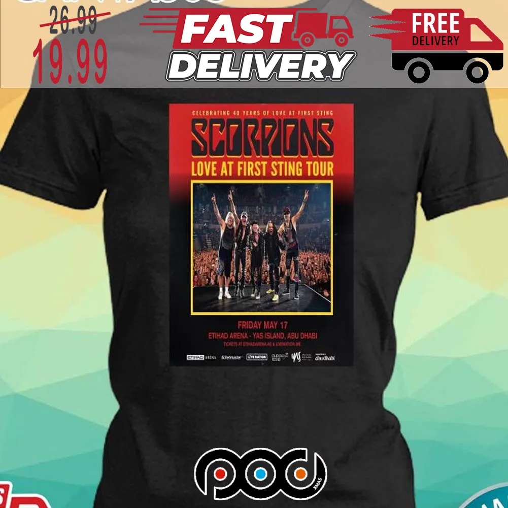 Scorpions 2024 Love At First Sting Tour At Etihad Yas Island In Abu Dhabi On May 17th Shirt
