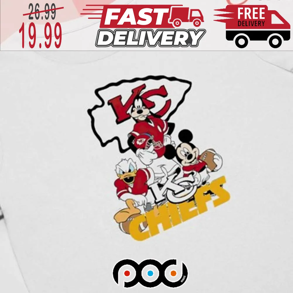Stream Mickey Mouse characters Disney Kansas City Chiefs Super Bowl NFL Shirt