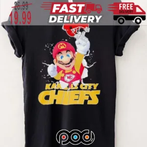Super Mario NFL Kansas City Chiefs Super Bowl Shirt