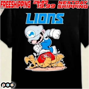 Mario Detroit Lions Stomps On San Francisco 49ers Shirt