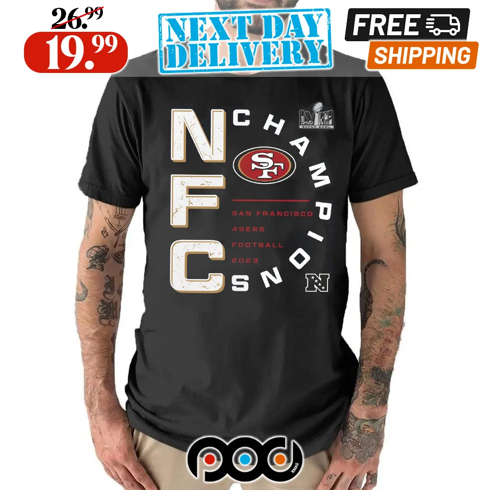 San Francisco 49ers 2023 NFC Champions Right Side Draw Shirt