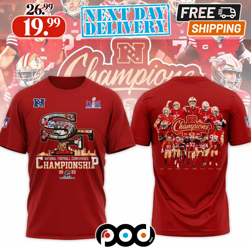 San Francisco 49ers Champions 2023 NFC Super Bowl LVIII 2024 Shirt-2