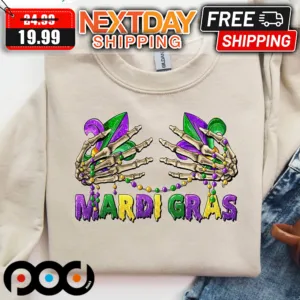 Skeleton Hands Mardi Gras Shirt
