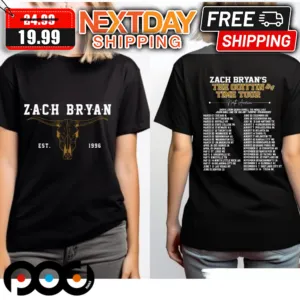 Zach Bryan Est 1996 The Quittin Time 2024 Tour Shirt