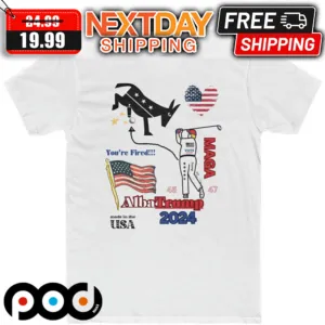 Alba Trump 2024 Vote MAGA You're Fired Golf American Flag Shirt
