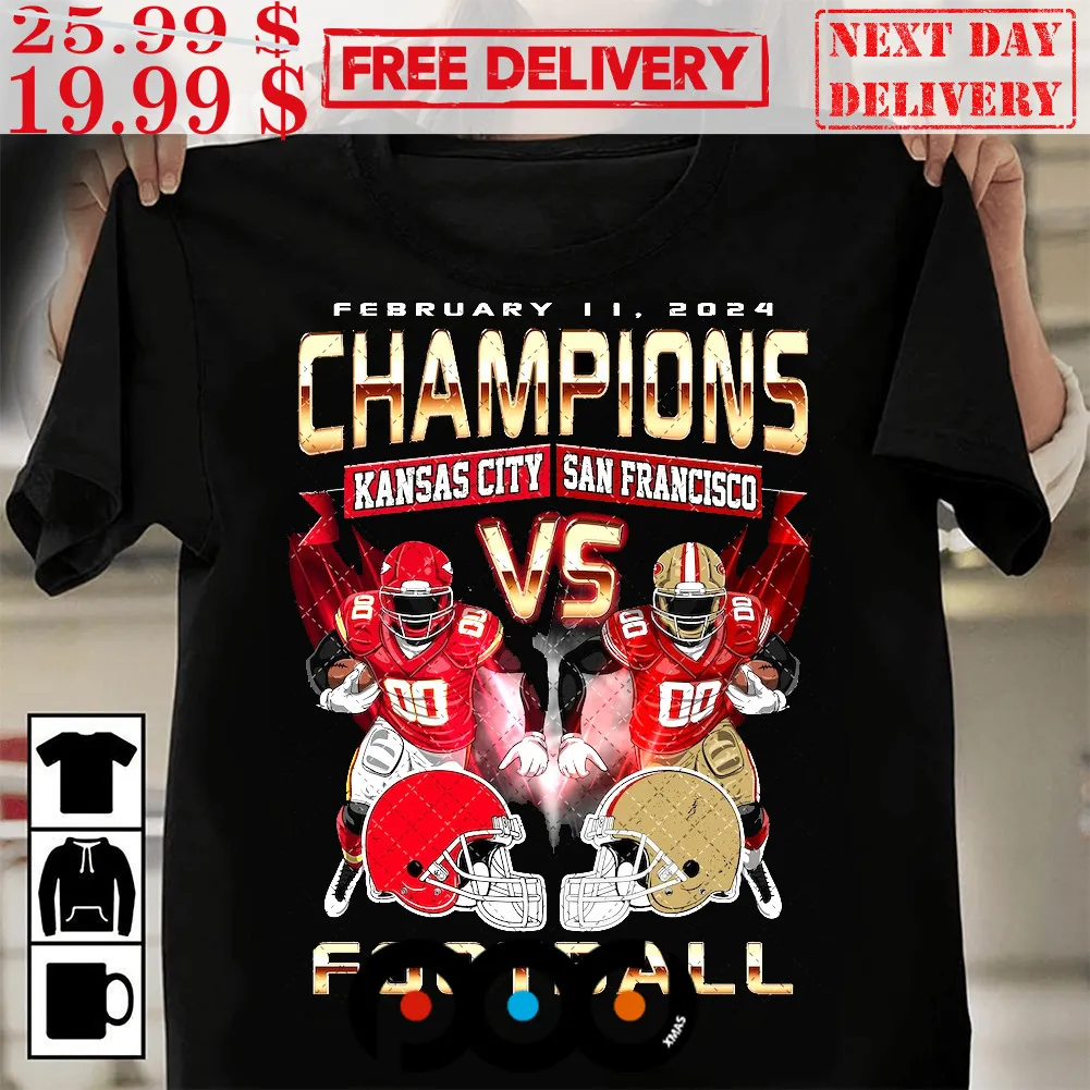 Kansas City Vs San Francisco Champions 2023 American Football Shirt