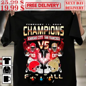 Kansas City Vs San Francisco Champions 2023 American Football Shirt