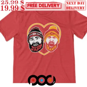 Kelce Brothers Heart Love Kansas City Football Shirt
