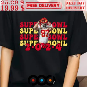 Travis Kelce 87 Heart Kansas City Chiefs Champion NFL Super Bowl 2024 Shirt