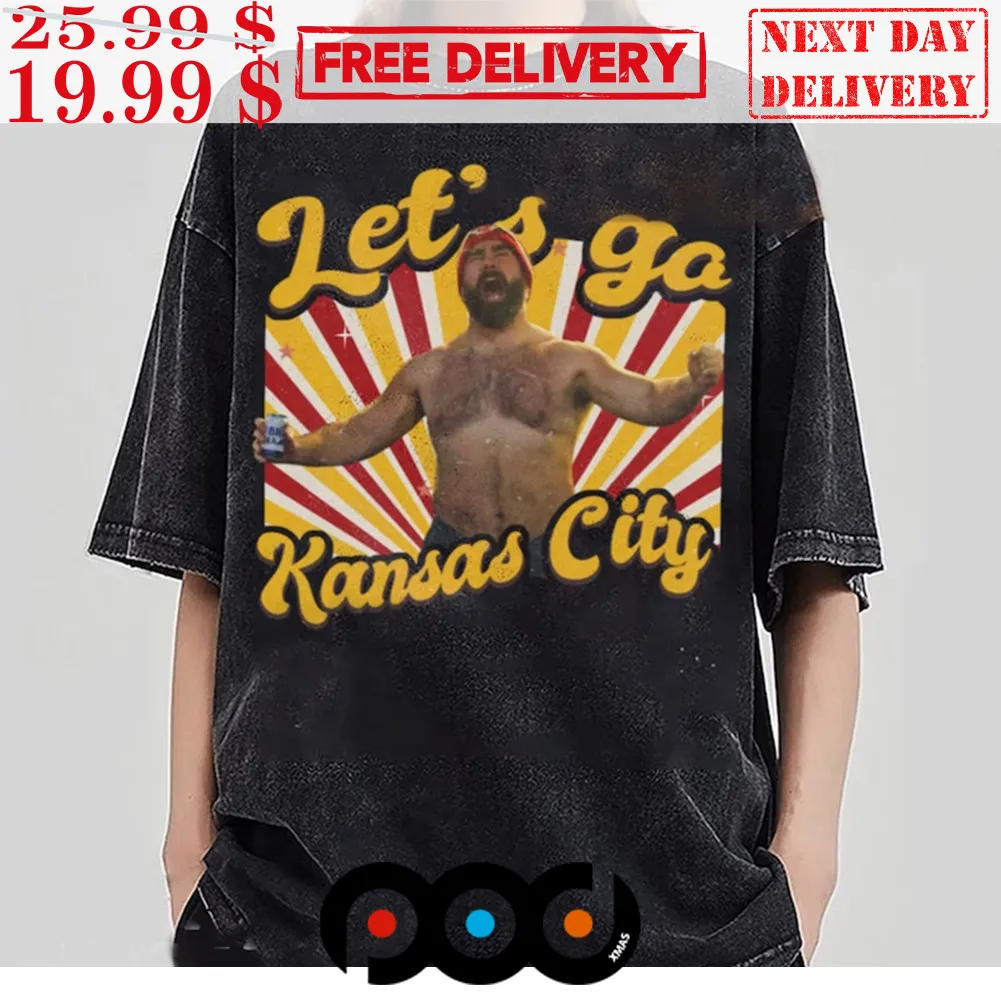 Vintage Jason Kelce Let's Go Kansas City Chief Shirt