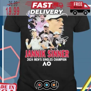 Jannik Sinner 2024 Mens Singles Champion At Ao Shirt