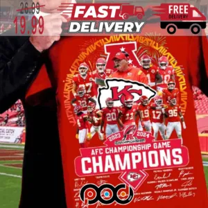 Kansas City Chiefs 2023 2024 AFC Championship Game Champions Signature Super Bowl NFL Shirt