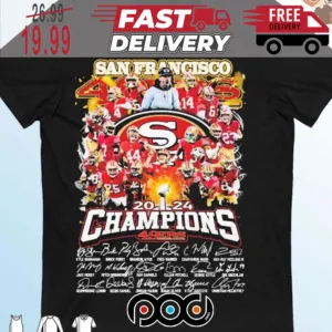 San Francisco 49ers Football Team NFC Championship Champions Super Bowl NFL Signatures Shirt