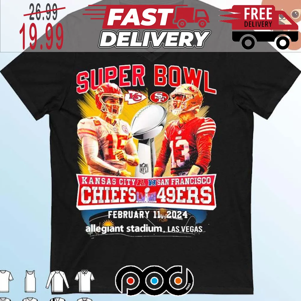 Super Bowl NFL Game San Francisco 49ers Vs Kansas City Chiefs February 11, 2024 Allegiant Stadium Shirt