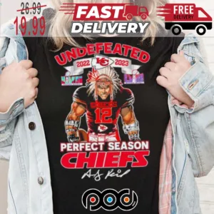 Undefeated 2022 2023 Perfect Season Chiefs Mascot Andy Reid Signature Super Bowl NFL Shirt