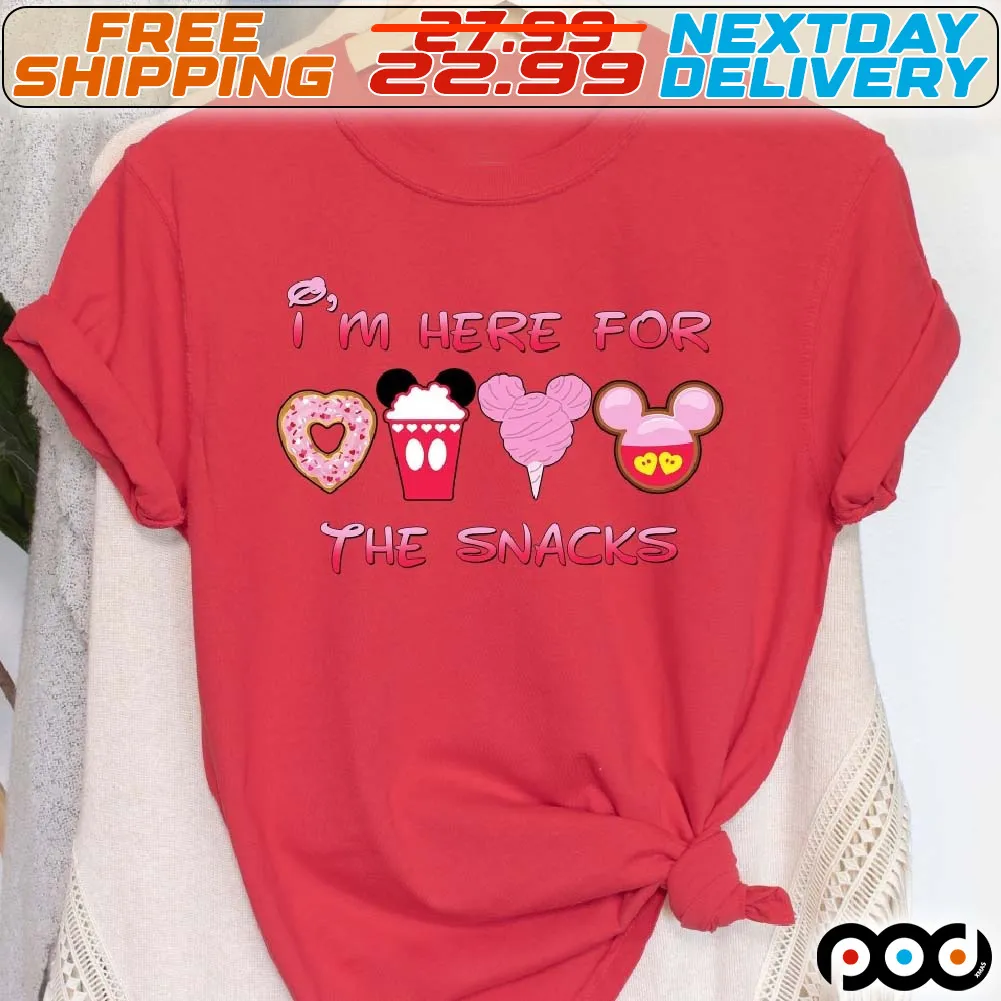 Disney Mickey And Minnie Here For Snacks Shirt
