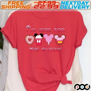 Disney Mickey And Minnie Here For Snacks Shirt