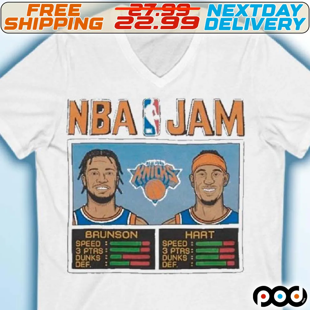 NBA Jam Knicks Brunson And Hart 2024 Shirt
