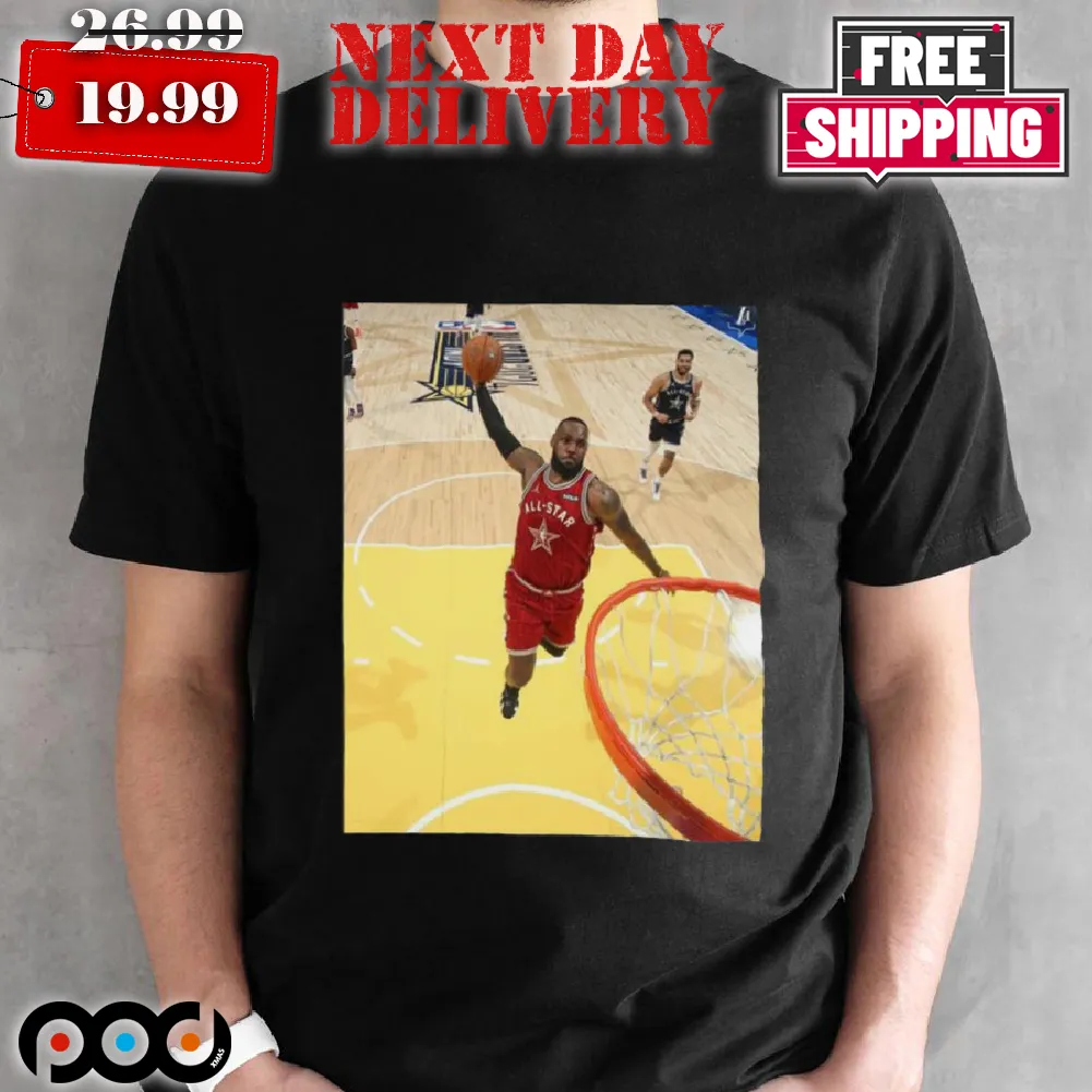The Iconic Dunk Moment Of The King Lebron James In Nba All Star 2024 Shirt