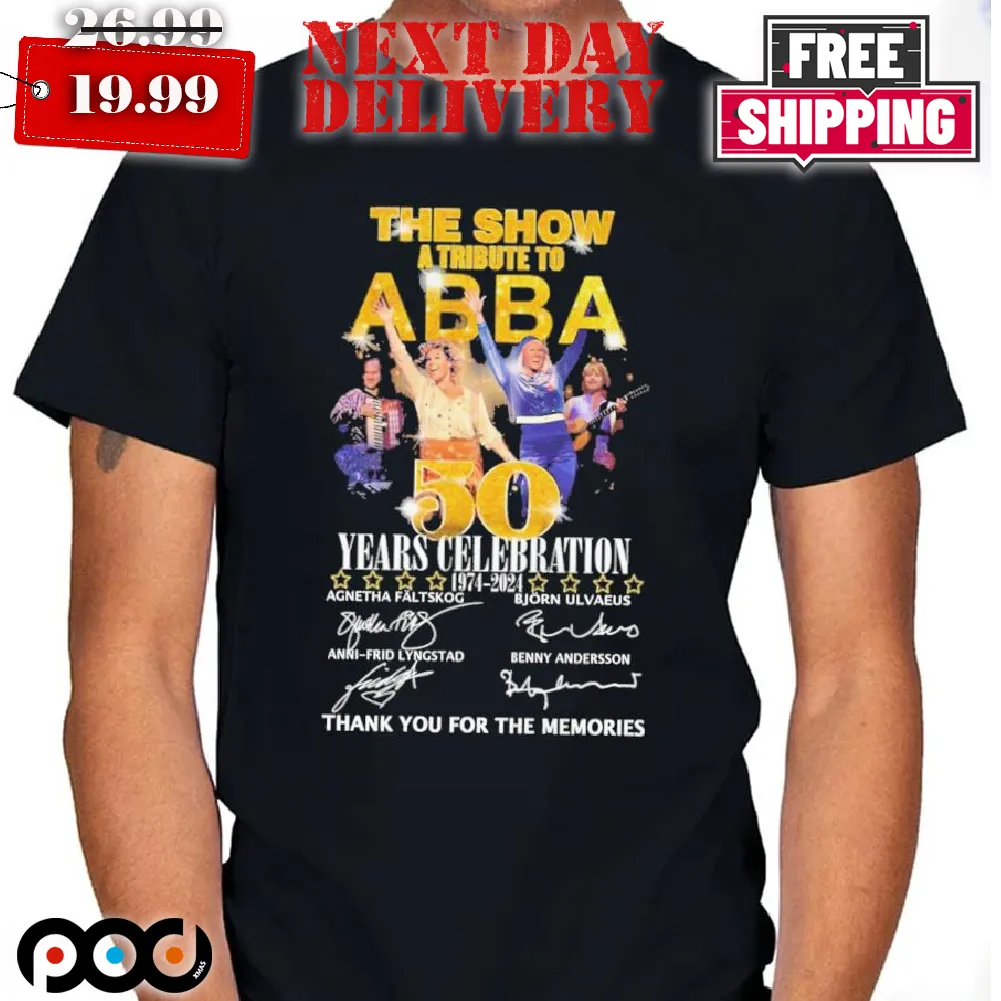 The Show A Tribute To ABBA 50 Years Celebration 1974 – 2024 Thank You For Memories Shirt