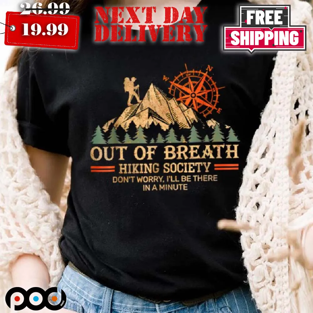 Out Of Breath Hiking Society Retro Shirt