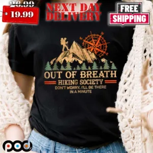 Out Of Breath Hiking Society Retro Shirt