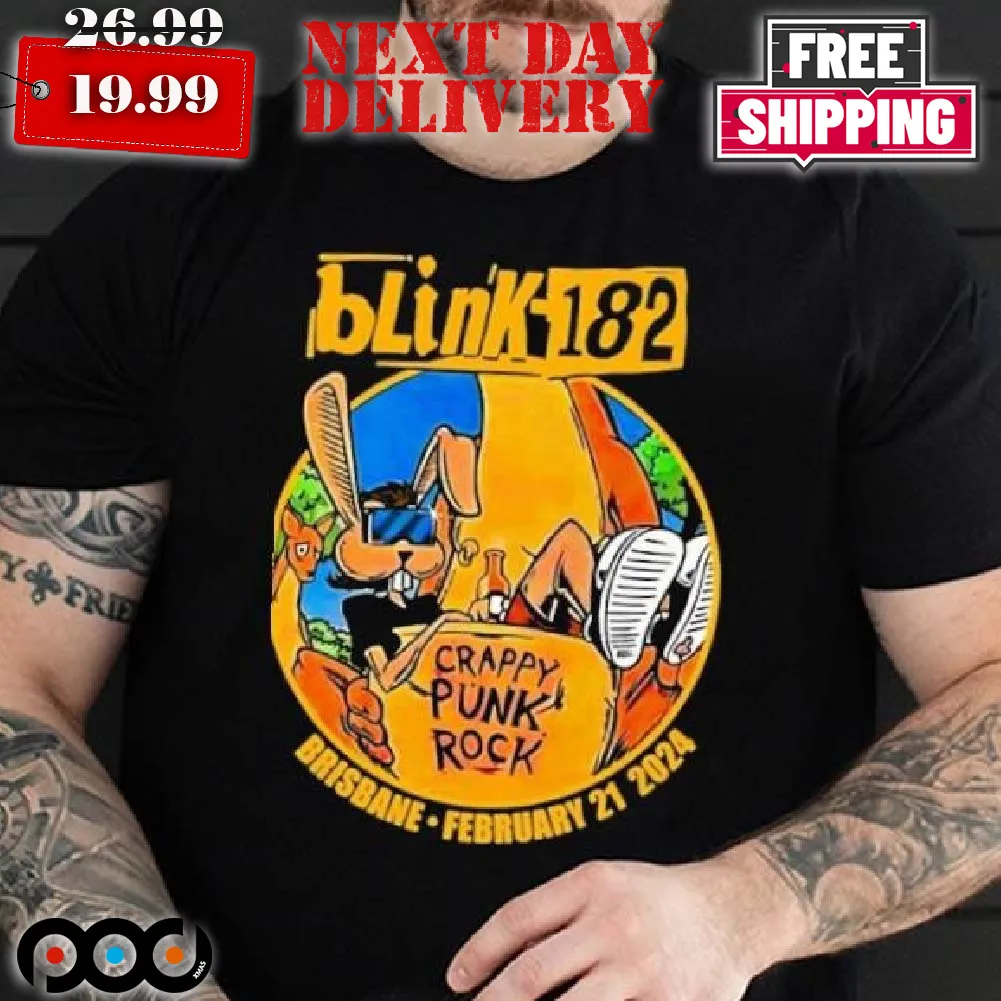 Official Blink-182 Brisbane Australia 2024 Tour Shirt