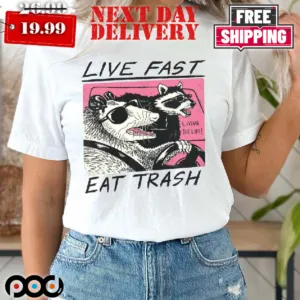 Raccoon Live Fast Eat Trash Shirt